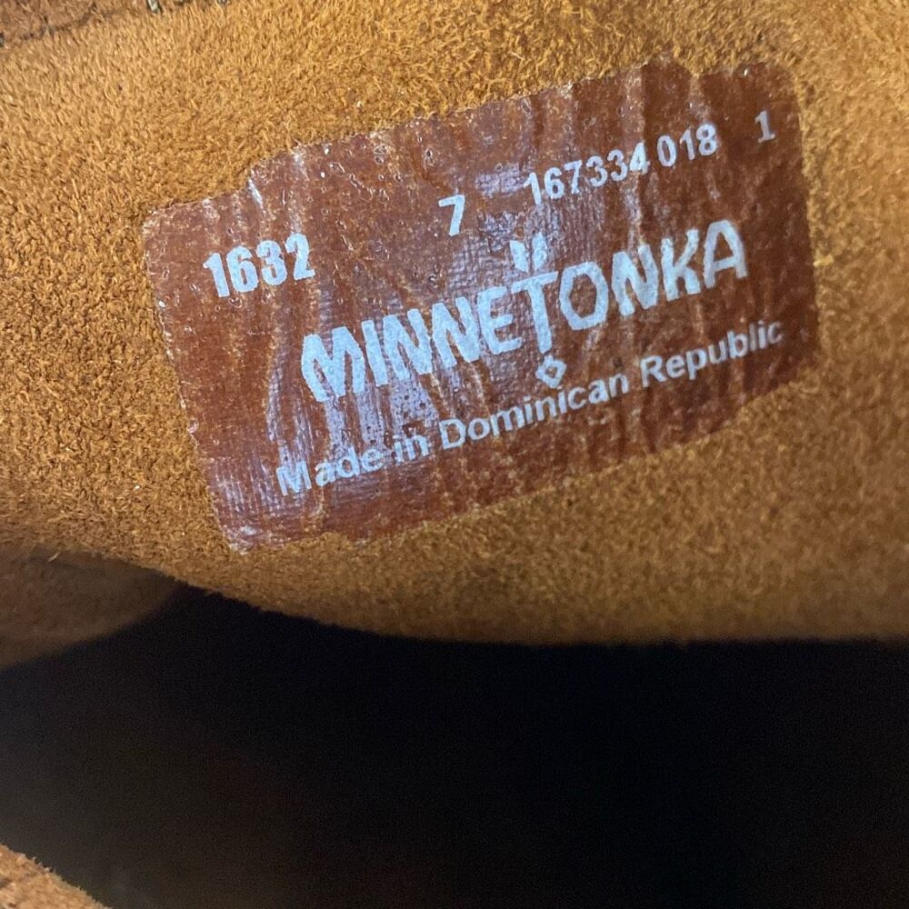 Minnetonka 3 Layer Fringe Suede Boot Size 7 Brown - image 7